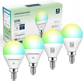 Lightinginside Matter E12 Smart Light Bulbs 50W Equivalent 4-Pack