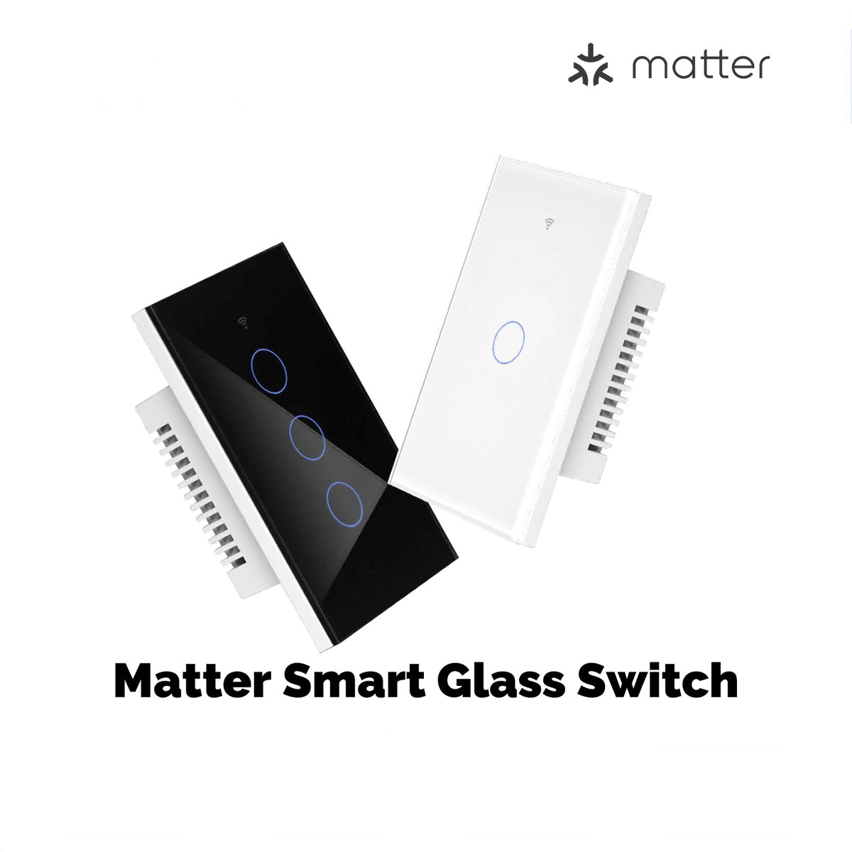 MOES Matter WiFi Smart Light Switch Glass Panel Neutral Wire Required