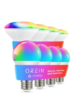 OREiN Matter BR30 Smart Flood Bulb 4-Pack + A19 Bulb 4-Pack Bundle
